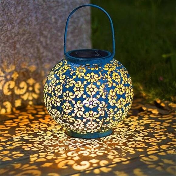 Solar Big Lantern Hanging Garden Outdoor Waterproof Decorative Lights Table Lamp - Picture 7 of 7